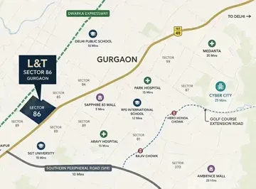 LNT Sector 86 Gurgaon location map, Sector 86